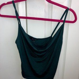 Emerald Drape Neck Crop Top